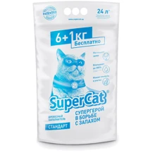 Наполнитель туалетов SuperCat для котов стандарт впитывающий 7 кг (24 л): Вид Древесный