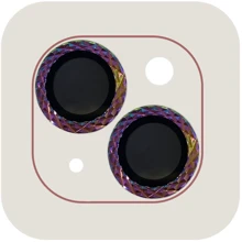 Защитное стекло для iPhone Epik Metal Shine Lilac/Rainbow for Camera iPhone 15 / 15 Plus: Тип защиты экрана на камеру