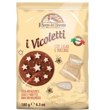 Печенье песочное Il Borgo del Biscotto с какао и фундуком 180 г (8032755324003): Вес нетто 180 г
