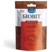 Корм Природа Биовит для рыб Цихлиды гранулированный 25 г (4823082404681): Вид корма Гранулы