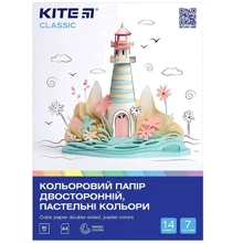 Бумага Kite Classic цветная двусторонняя пастель А4 14 листов (K-427): undefined undefined