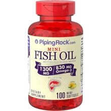 Piping Rock Mini Omega-3 Fish Oil 1300 mg / 830 mg 100 softgels Lemon Риб'ячий жир, Омега-3: Тип Омега 3