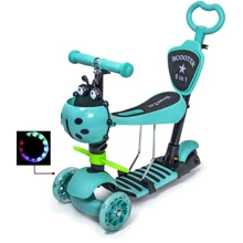 Самокат Scooter "Божья коровка" 5in1. Turquoise (многофункциональный, с родительской ручкой) - 1945250350: Количество колес 3