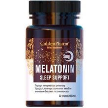 Голден-фарм Melatonin Sleep Support Мелатонін 5 мг 60 капсул: Форма випуску Капсулы