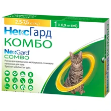 Капли NexGard Combo от блох клещей гельминтов для котов 2.5-7.5 кг 1 пипетка: undefined undefined