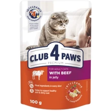 Влажный корм Club 4 Paws Premium Adult cats для кошек с говядиной в желе 1 блок 24х100 г (4820215364409): Тип Паучи