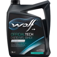 Моторное масло WOLF OFFICIALTECH 0W30 MS-BHDI 5Lx4: Тип Синтетическое