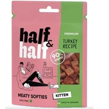 Лакомство для котят Half & Half в форме мясных кусочков с индейкой 50 г (4823082431830): Вид Снеки