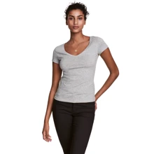Футболка H & M 2152483 XS сіра: Склад Віскоза, бавовна, Еластан