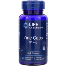 Life Extension Zinc Caps, High Potency, 50 mg, 90 Vegetarian Capsules (LEX18139): Тип цинк