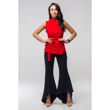 Блуза FLFashion Пиона ПБП 2261 48 красная с коротким рукавом: Сезон Лето