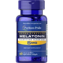 Puritan's Pride Extra Strength Melatonin 5 mg Мелатонин 60 гелевых капсул: Форма выпуска Капсулы