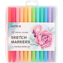 Скетч маркер двосторонній Kite Pastel K22-045 набір 12 шт.: Тип Скетч-маркер
