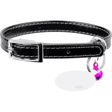 Ошейник Waudog Glamour с QR паспортом для котов кожаный черный 9 мм (32751): undefined undefined