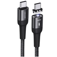 Кабель Usams Cable USB-C to USB-C Fast Charge Magnetic PD 100W 1.5m Black (US-SJ466): Тип USB-C - USB-C