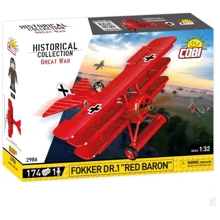 Конструктор Cobi Первая Мировая Война Самолет Fokker Dr. I Красный барон, 174 детали: Количество деталей, шт. 174