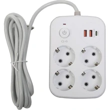 Сетевой фильтр XoKo XK-SP-4-2-1-WH: Количество розеток, шт 4