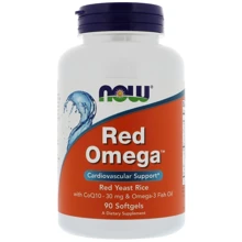 NOW Foods RED OMEGA 90 SGELS Червоний дріжджовий рис з Омега-3 і CoQ10: Форма випуску капсули