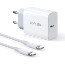 Зарядний пристрій Ugreen USB-C Wall Charger CD127 30W White with USB-C Сable (90472): Особливості Power Delivery (PD), USB-C