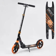 Самокат двоколісний Best Scooter з PU колесами і 1 передній амортизатором Black / Orange (99652): Кількість коліс 2