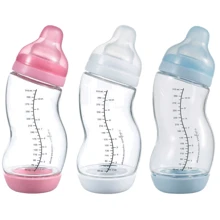 Стеклянная бутылочка Difrax S-bottle Wide антиколиковая с силиконовой соской 310ml (737FE): Материал стекло