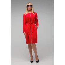 Платье FLFashion Манго СПМ2611 48 красное повседневное до середины бедра: Состав Эластан, Шерсть, Полиэстер