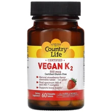 Country Life Certified Vegan K2 500 mcg Вітамін K-2 60 капсул: Тип Витамин K