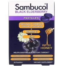 Sambucol Immuno Forte Pastilles Пастилки с черной бузиной и медом 20 пастилок: Форма выпуска Пастилки для рассасывания