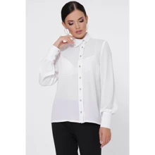 Блуза FashionUp BZ-1784C 44 біла з довгим рукавом: Сезон Демісезон