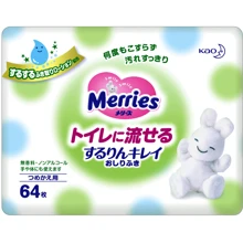 Детские влажные салфетки Merries Flushable (Запасной блок), 64 шт (194840): Производитель Merries