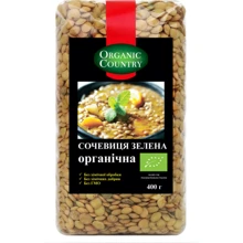 Чечевица зеленая органическая, Organic Country, 400 г (WT3228): Вес нетто 400 г