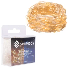 Гирлянда на батарейках Springos 0.9 м 10 LED CL0001 Warm White: Тип Линейная