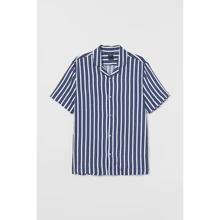 Сорочка H & M 6566770 50 синя з коротким рукавом: Длина рукава Короткий