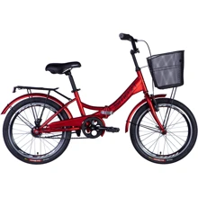 Велосипед ST 20" Formula SMART Vbr рама- 13" с багажником задн St с корзиной Pl с крылом St 2024 красный (м) (OPS-FR-20-097): Диаметр колес, дюймов 20