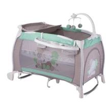 Манеж Bertoni I`LOUNGE 2L ROCKER (green&grey elephant): Тип кроватка-манеж