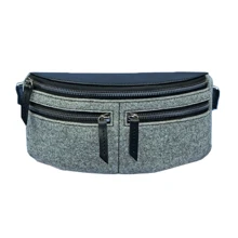 Сумка поясна BlankNote Spirit фетр сірий + чорна шкіра графіт (BN-BAG-15-felt-g): Стать жіночий