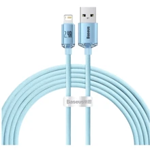 Кабель Baseus USB Cable to Lightning Crystal Shine Series 2.4A 2m Sky Blue (CAJY001203): Тип USB Cable - Lightning
