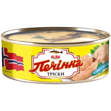 Печень трески Alba Fish натуральная 230 г (4820215800051): Вес нетто 230 г