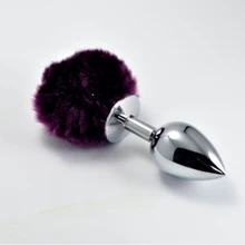 Анальна пробка з хвостиком LoveToy Large Silver Plug+Pompon Purple: Для кого унісекс