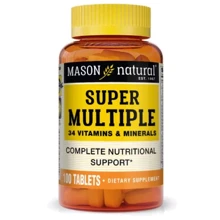Mason Natural Super Multiple 34 Vitamins and Minerals Натуральний Комплекс Супер Мультивітаміни та мінерали, 100 таблеток: Тип Комплексные