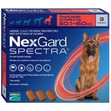 Таблетки Merial NexGard Spectra от блох, клещей и гельминтов Afoxolaner/milbemicin oxime 150mg/30mg 1х3 шт. 30-60 кг : Тип Таблетки
