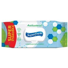 Вологі серветки Super Fresh Antibacterial для дітей та мам, з клапаном, 120 шт.: Виробник Superfresh