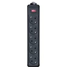 Сетевой фильтр REAL-EL RS-PROTECT 10m, black (EL122300013): Количество розеток, шт 5