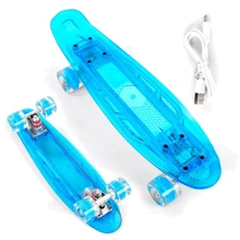 Пенни борд Best Board прозрачная дека со светом голубая (S-20855): Тип пенни борд