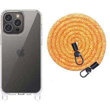 Чехол для iPhone Epic TPU Transparent with Straps Orange/White for iPhone 14 Pro Max: Цвет оранжевый