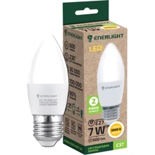 Светодиодная лампа LED ENERLIGHT С37 7Вт 3000K E27: Тип цоколя E27