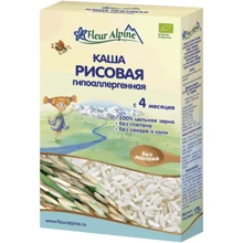 Каша рисовая гипоаллергенная безмолочная, 175 г (4006303632012): Тип Каши безмолочные