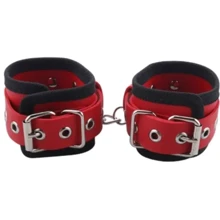 Наручники BDSM-NEW PVC Handcuffs Woven Belt Edge Sealing With Chain, Red: Виробник sLash