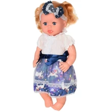 Детская кукла Яринка Bambi M 5603 на украинском языке (Синее с белым платье): Возраст от 3 лет