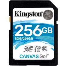 Карта памяти Kingston 256GB SDXC Class 10 UHS-I U3 V30 Canvas Go (SDG/256GB): Тип карты SDXC
